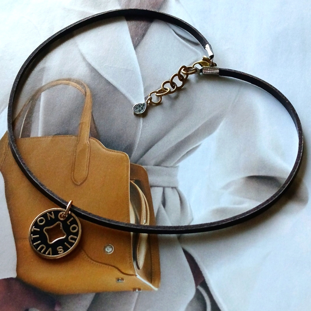 🎉Clearance SALE🎉 Upcycled LV Leather Necklace